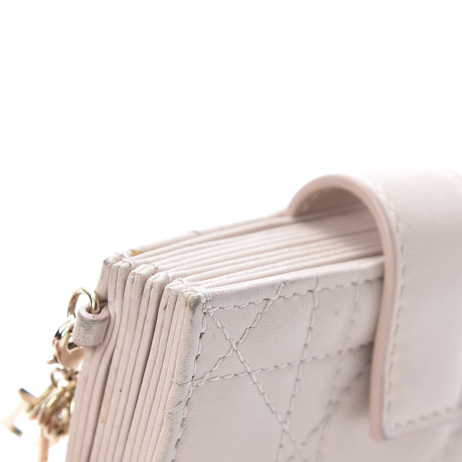 Christian Dior Lambskin Cannage Lady Dior 5-Gusset Card Holder Light Pink 8 of 11