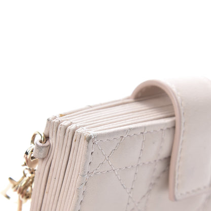 Christian Dior Lambskin Cannage Lady Dior 5-Gusset Card Holder Light Pink 8 of 11