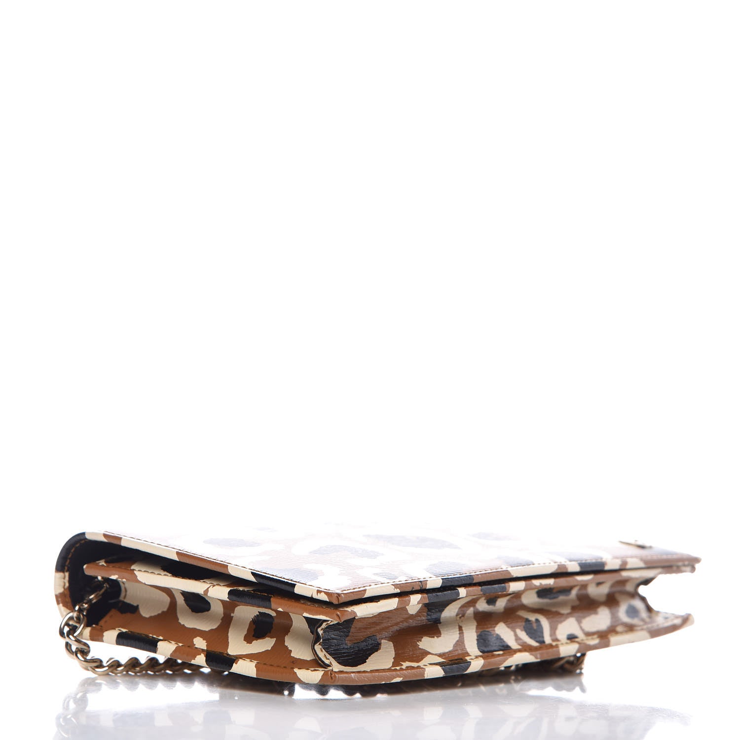 Gucci Patent Leopard Print Betty Chain Wallet Tobacco Black 4 of 10