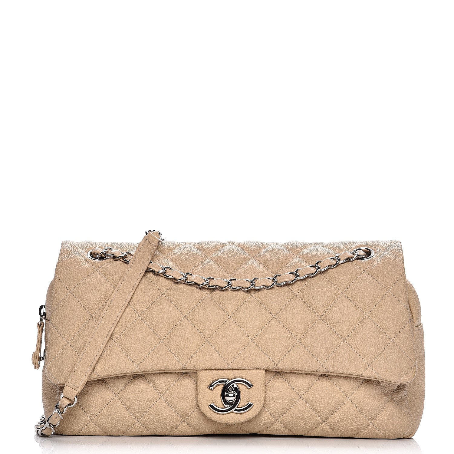 Chanel Caviar Quilted Jumbo Easy Flap Beige 1 of 12