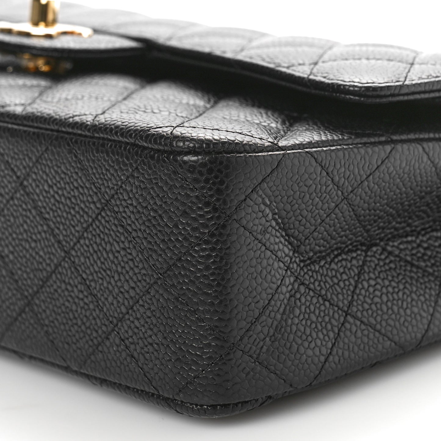 Caviar Quilted Medium Double Flap Black