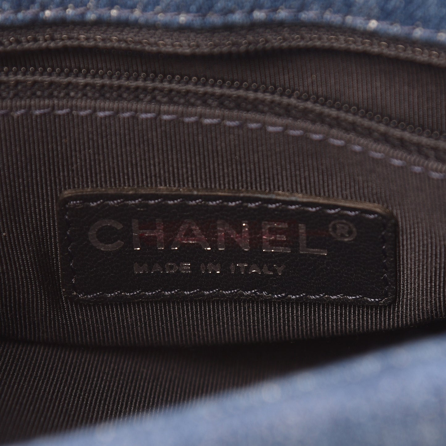 Denim Fringe Medium Single Flap Bag Blue