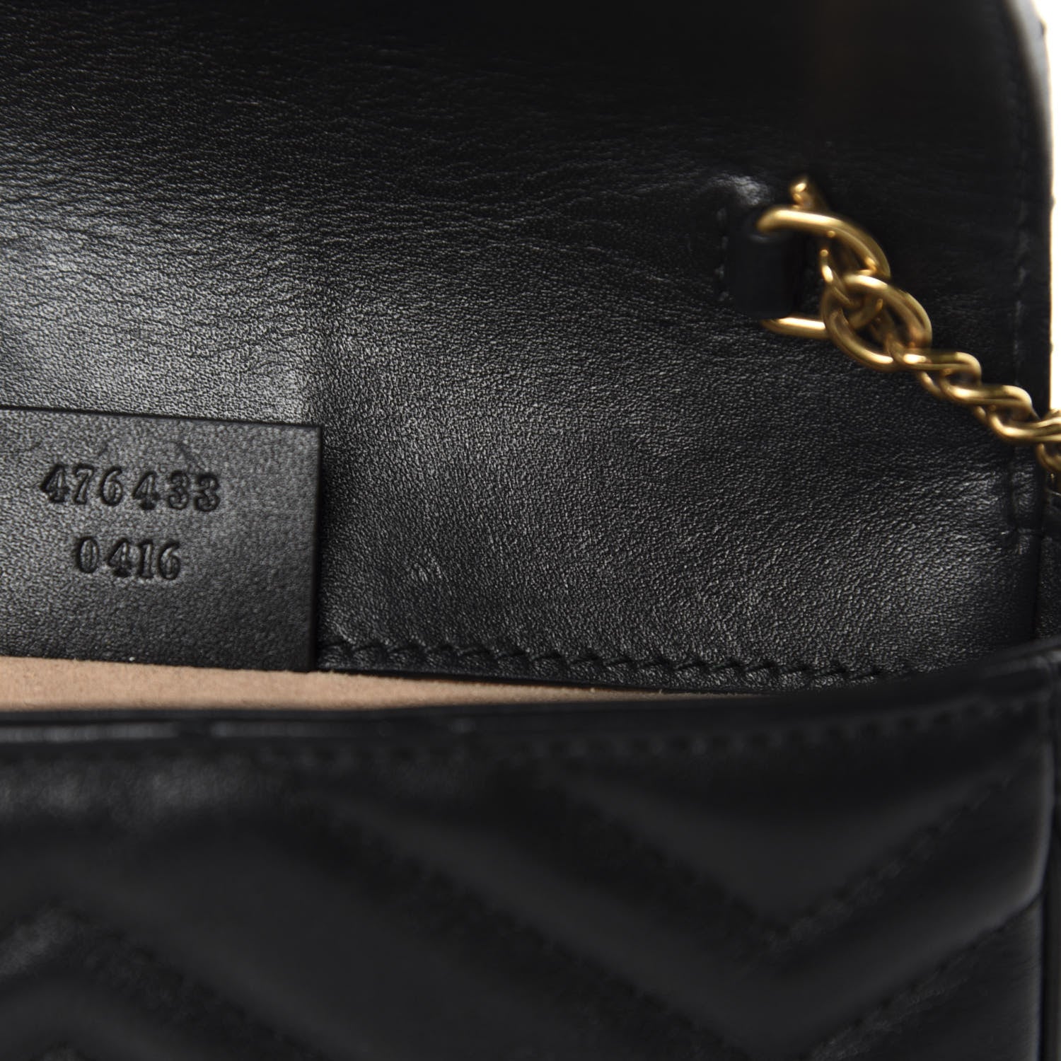 Gucci Calfskin Matelasse Super Mini GG Marmont Shoulder Bag Black 11 of 13