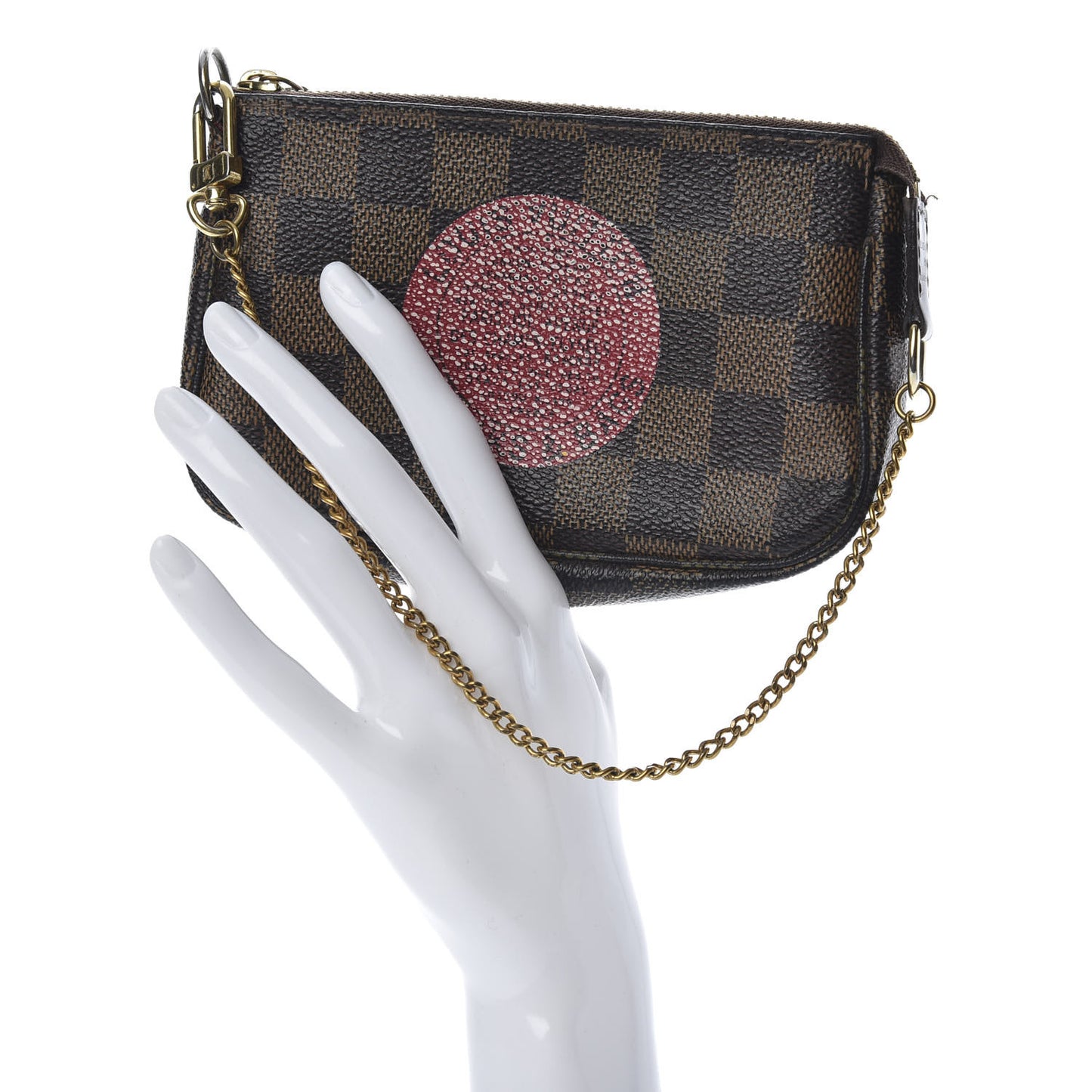 Damier Ebene Complice Trunks and Bags Mini Pochette Accessories Red