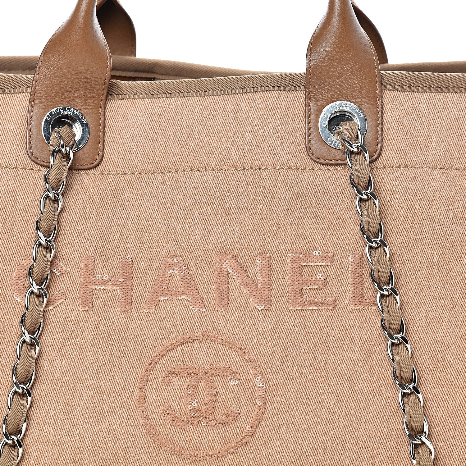 Chanel Canvas Sequin Medium Deauville Tote Ecru 7 of 9