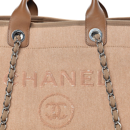 Chanel Canvas Sequin Medium Deauville Tote Ecru 7 of 9