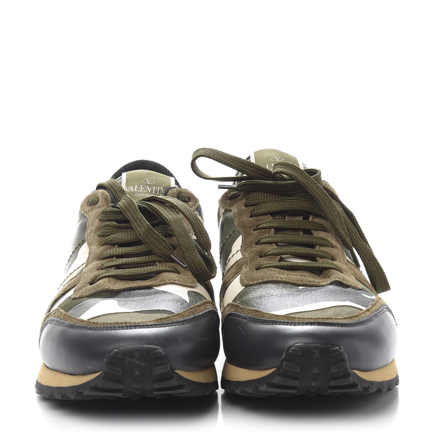 Valentino Garavani Nappa Suede Camouflage Mens Rockrunner Sneakers 42 Multicolor 2 of 9