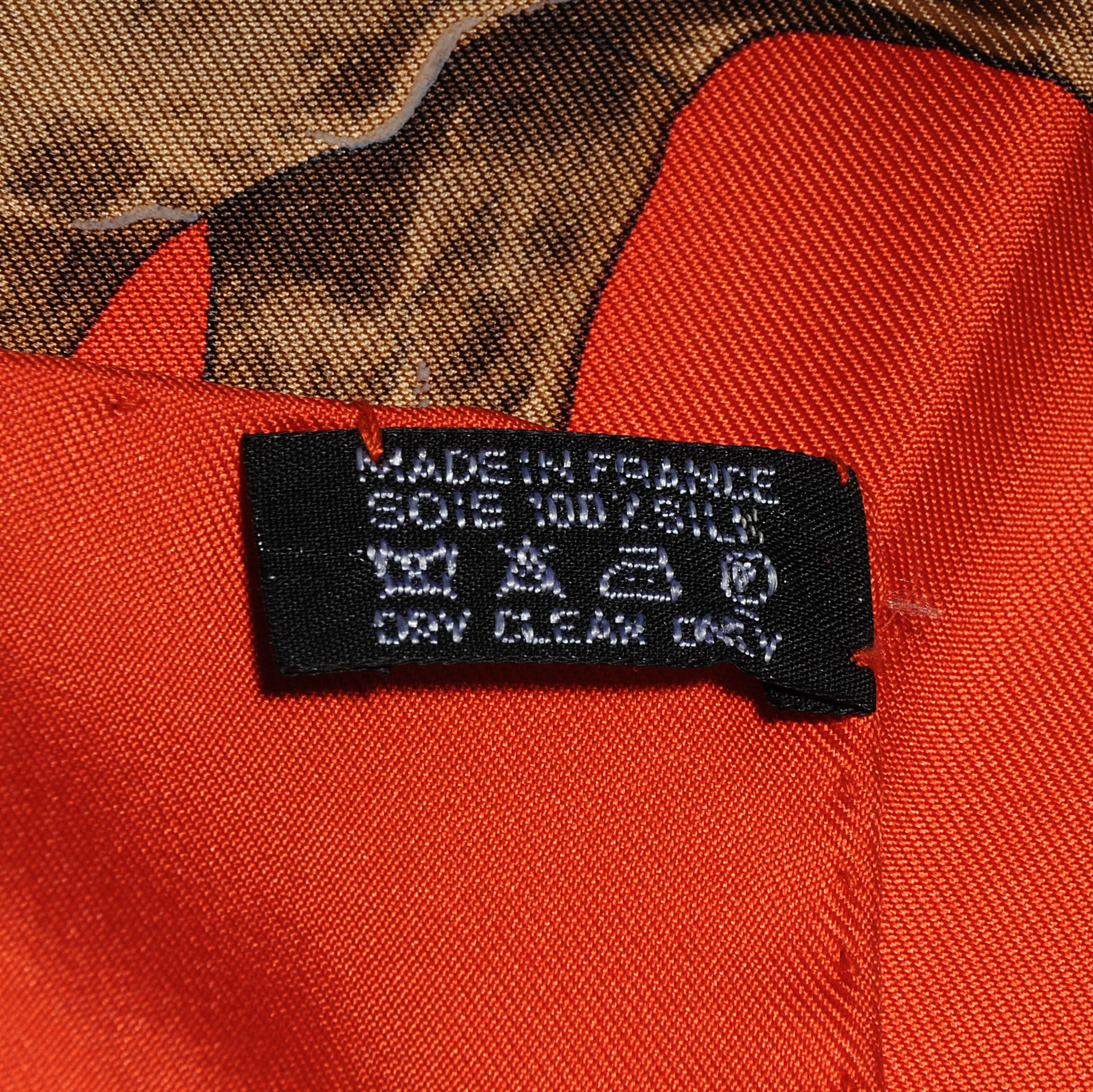 Hermes Silk La Ronde Des Jockeys Scarf 90 Orange 5 of 5