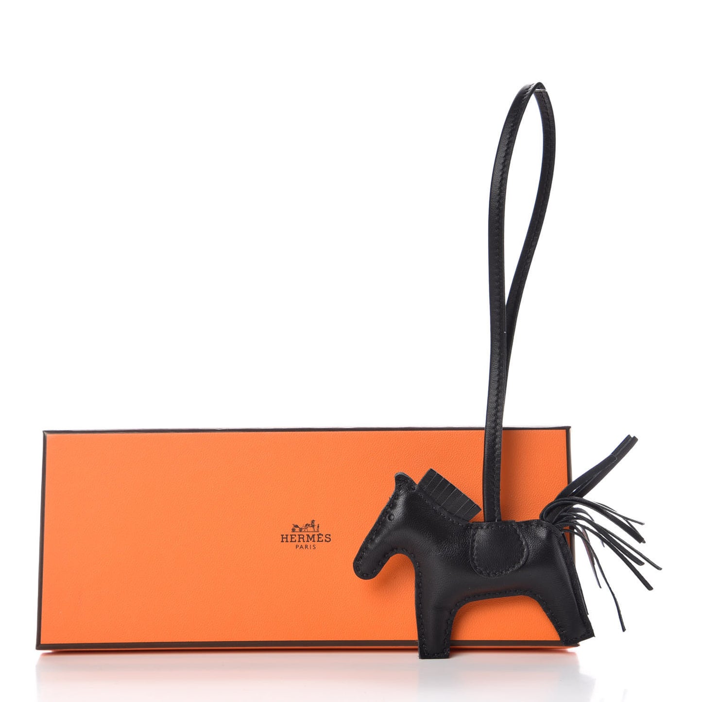 Milo Lambskin Grigri Rodeo Horse Bag Charm PM So Black