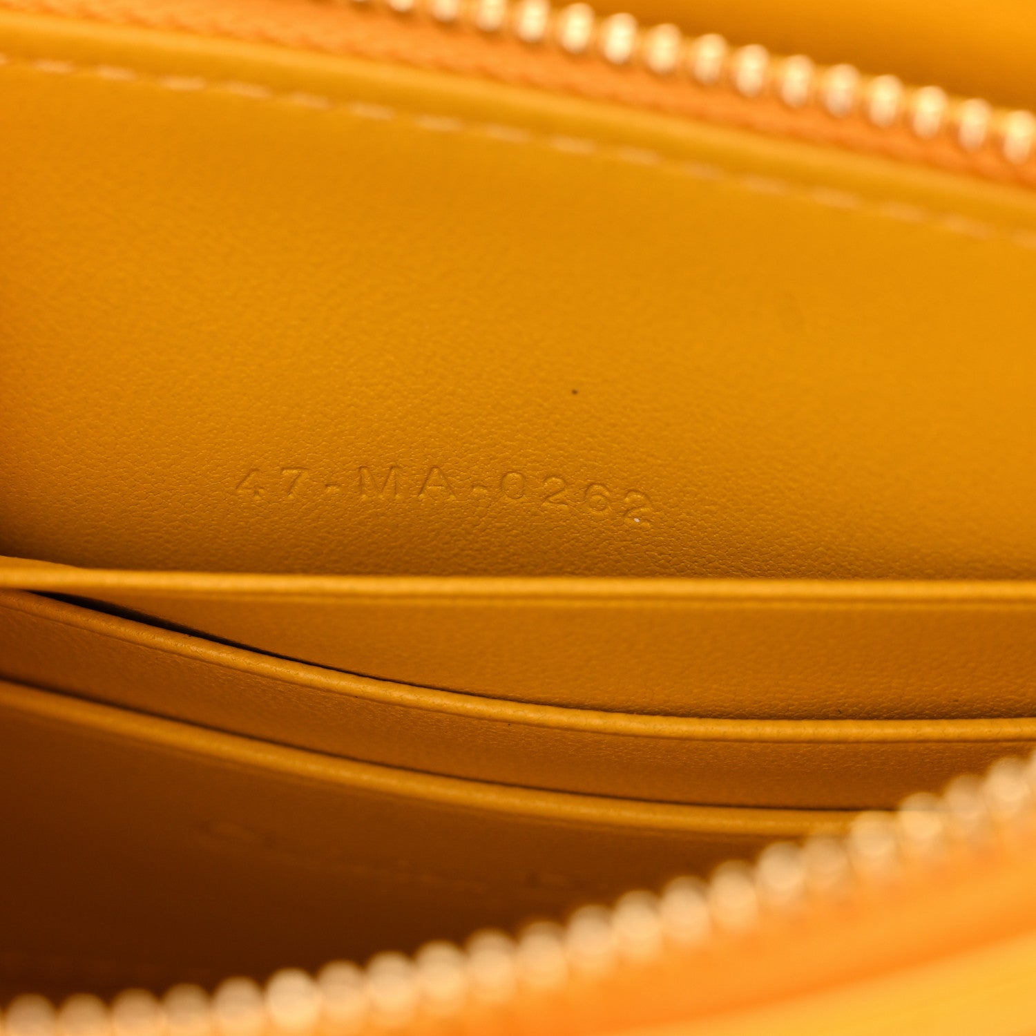 Christian Dior Calfskin Cannage Caro Zipped Pouch With Chain Sunny Yellow 7 of 10