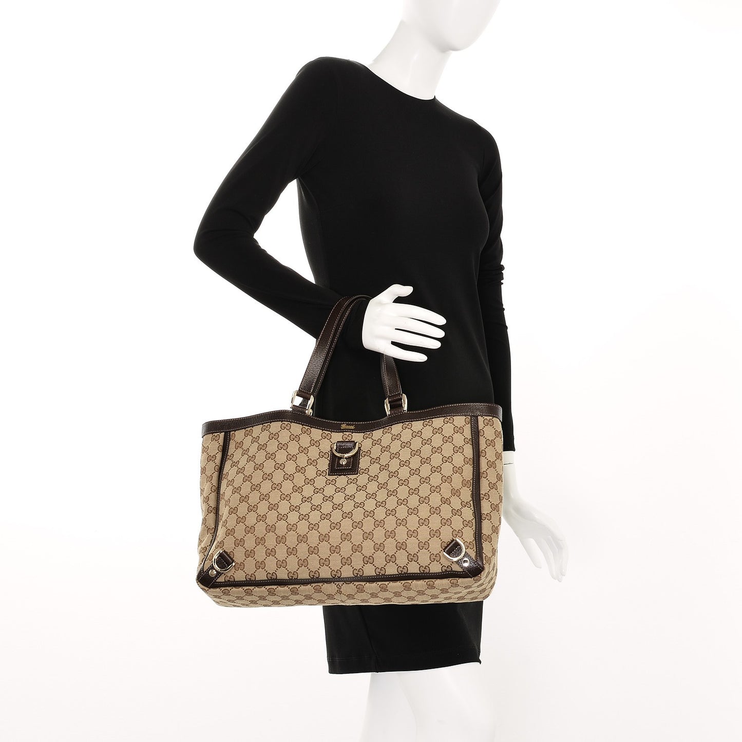 Monogram Large Abbey Tote Dark Brown