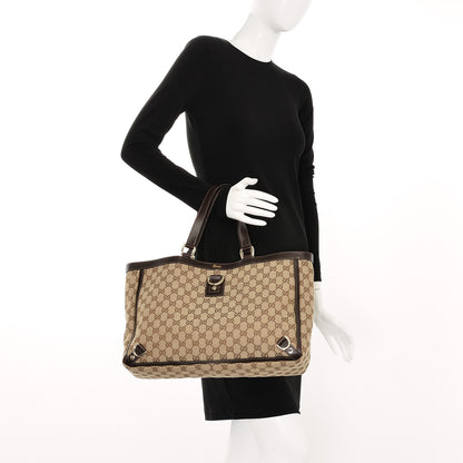 Gucci Monogram Large Abbey Tote Dark Brown 2 of 7