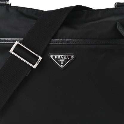 Prada Tessuto Nylon Saffiano Flat Messenger Bag Black 10 of 10