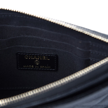 Chanel Caviar Quilted Classic Zip Boy Pouch Black 6 of 7
