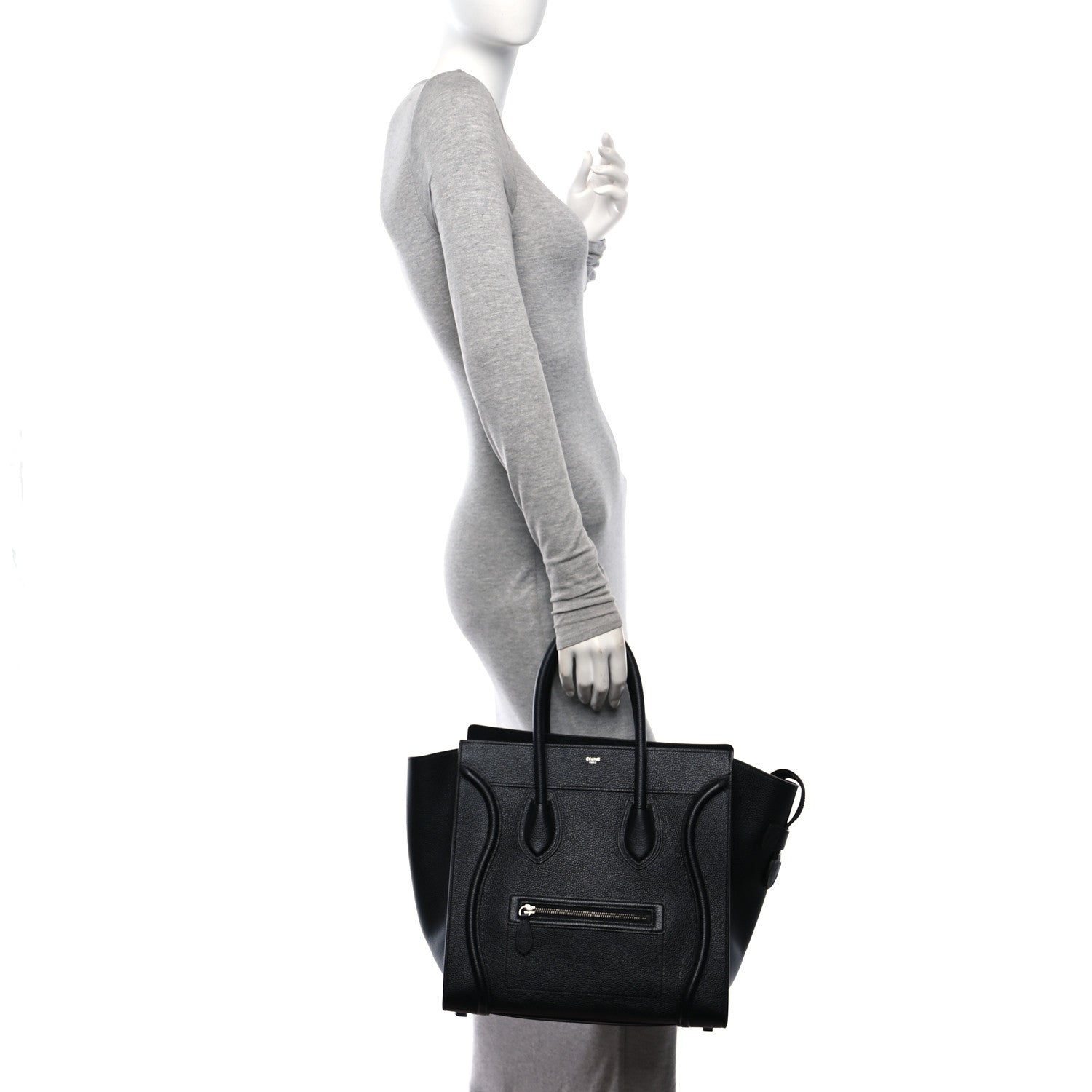 Celine Smooth Calfskin Medium Phantom Luggage Black 2 of 10
