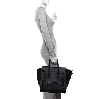 Celine Smooth Calfskin Medium Phantom Luggage Black 2 of 10