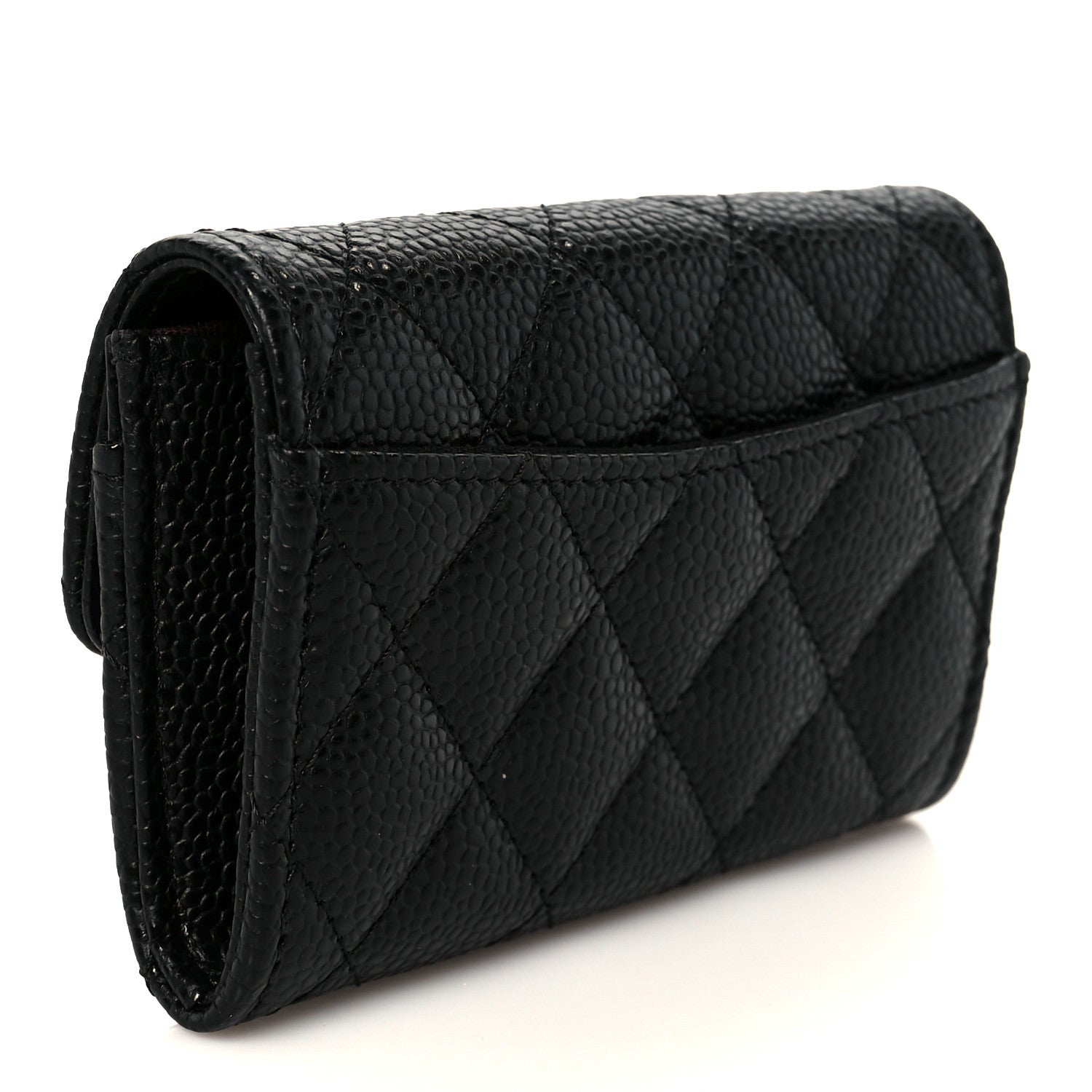 Chanel Caviar Quilted Flap Card Holder Wallet Black 3 of 9