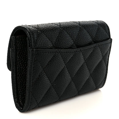 Chanel Caviar Quilted Flap Card Holder Wallet Black 3 of 9