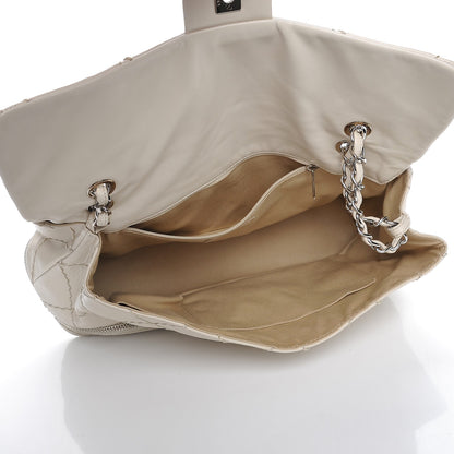 Chanel Calfskin Stitched Large Expandable Flap Bag White 5 of 7
