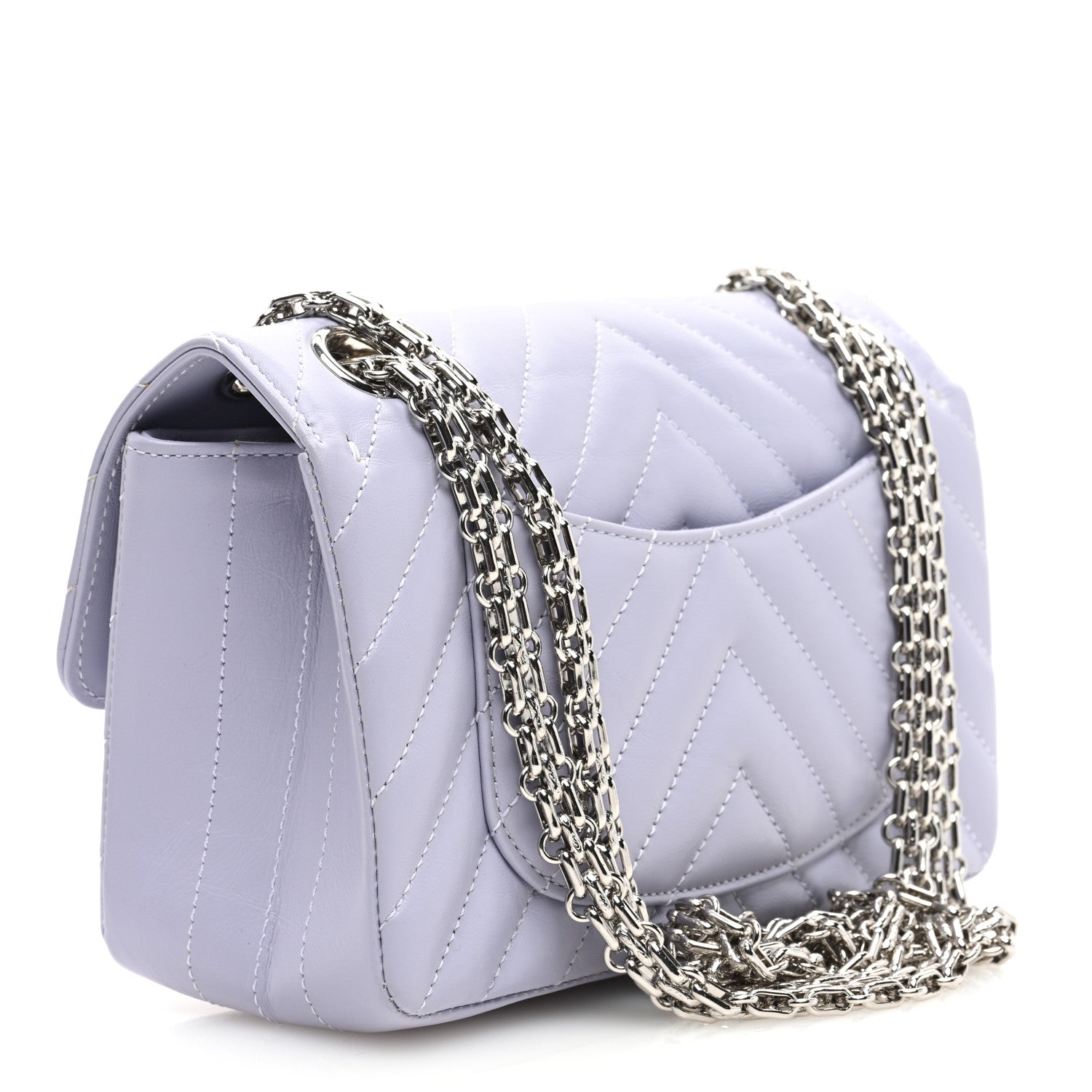 Chanel Aged Calfskin Chevron Quilted 2.55 Reissue Mini Flap Light Purple 3 of 10