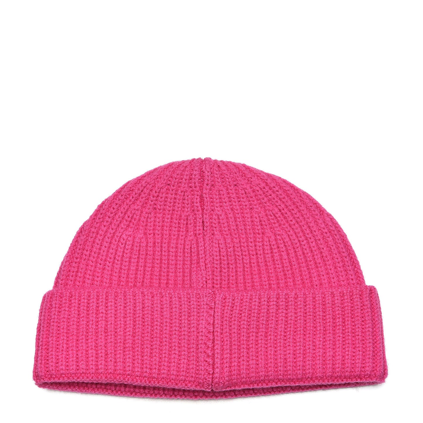 Wool Knit Beanie Hat Fuchsia