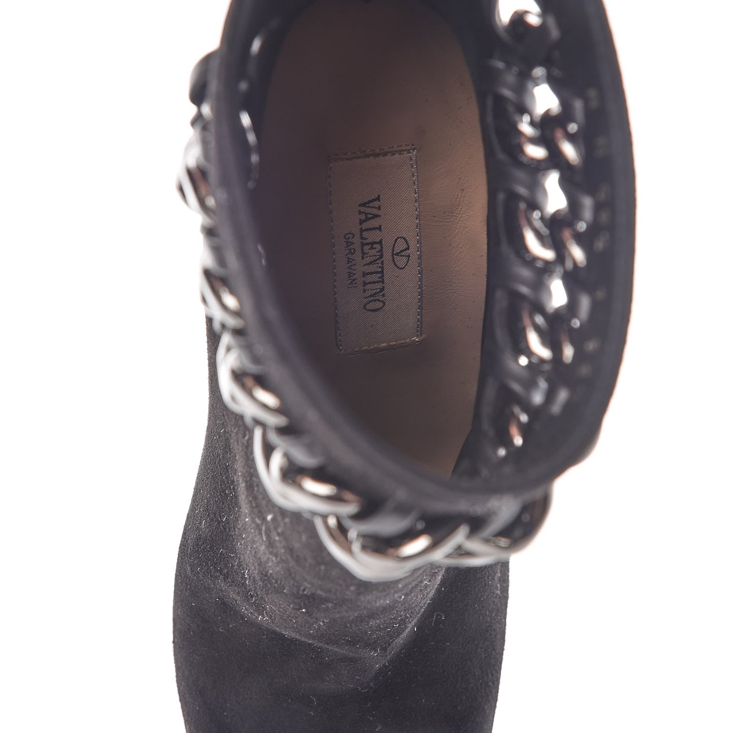 Valentino Garavani Suede Ankle Chain Boots 35.5 Black 7 of 15