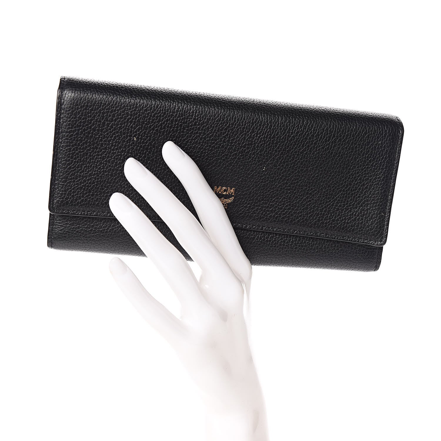MCM Calfskin Continental Wallet Black 2 of 11