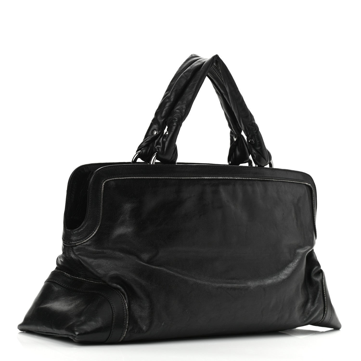 Chanel Lambskin East West Soho Shopper Black 3 of 11