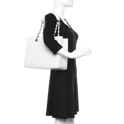 Chanel Caviar Quilted Grand Shopping Tote GST White 2 of 11