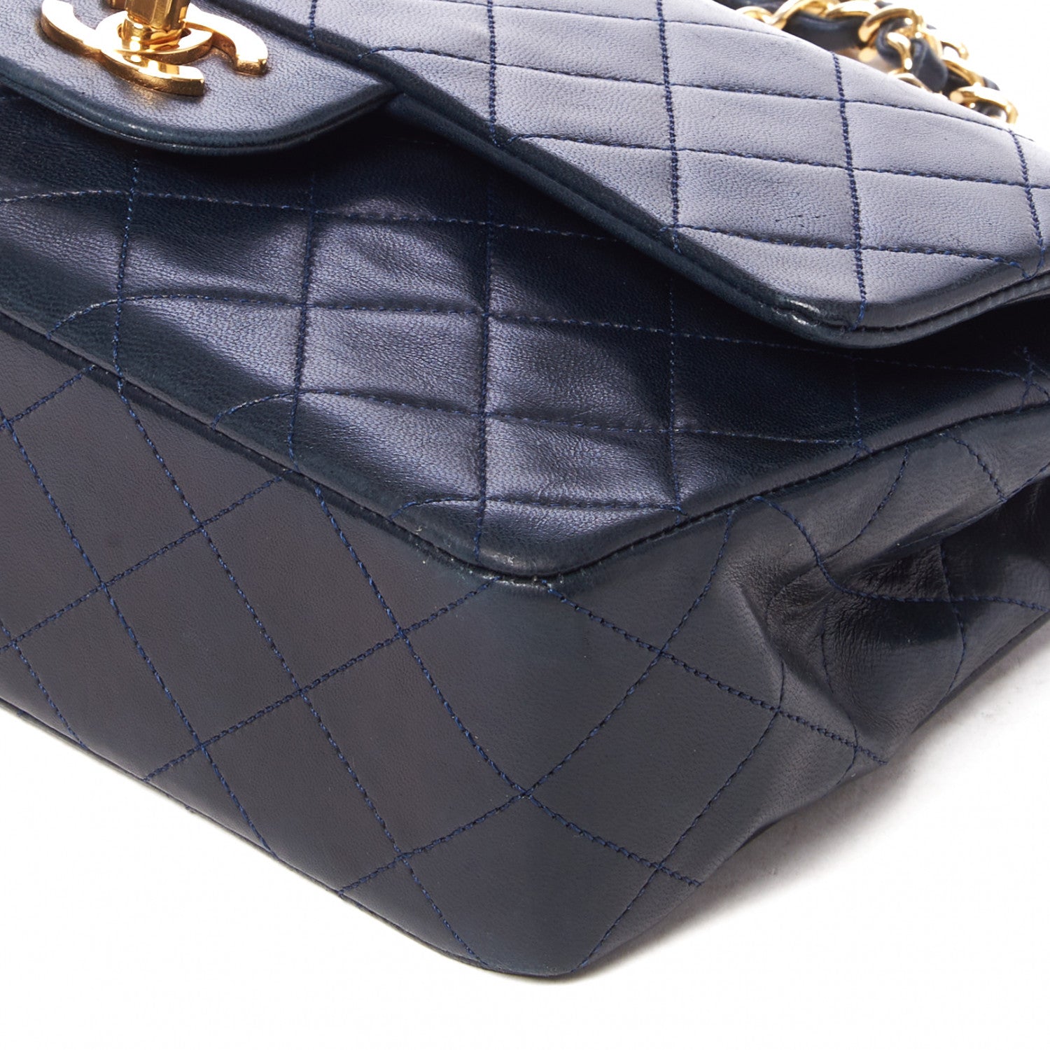Chanel Lambskin Quilted Small Double Flap Navy 5 of 9