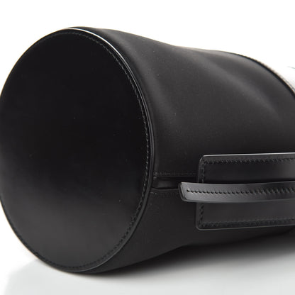 Prada Calfskin Tessuto Nylon Ouverture Bucket Bag Black 9 of 9