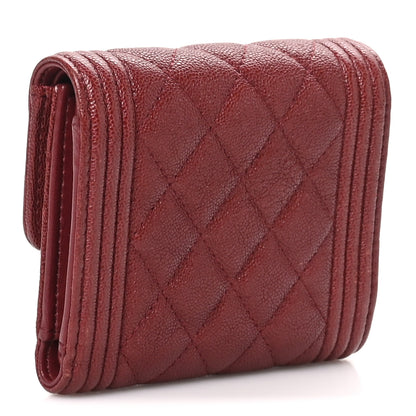 Chanel Caviar Quilted Small Boy Flap Wallet Red 3 of 9