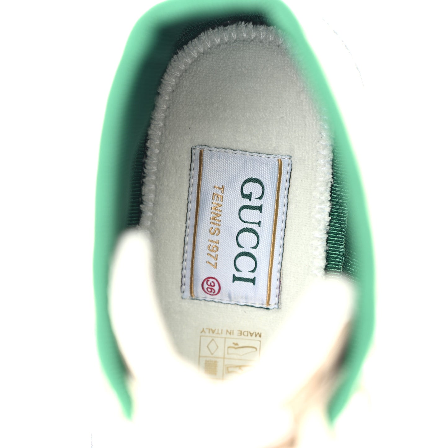 GG Monogram Web Womens 1977 Tennis High Top Sneakers 36 Beige Ebony Mystic White