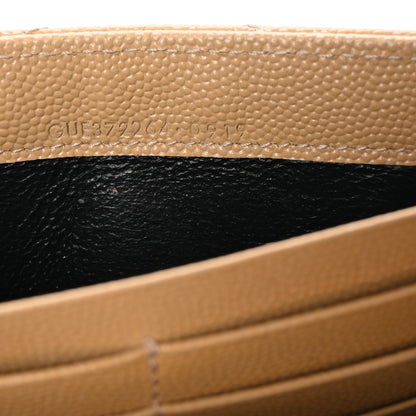 Saint Laurent Grain De Poudre Matelasse Chevron Monogram Flap Wallet Nude Powder 7 of 7