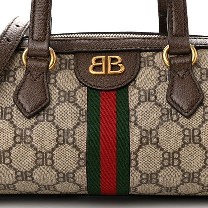 Gucci X BALENCIAGA BB Supreme Monogram Web Small Ophidia Boston Bag Beige New Acero 8 of 11