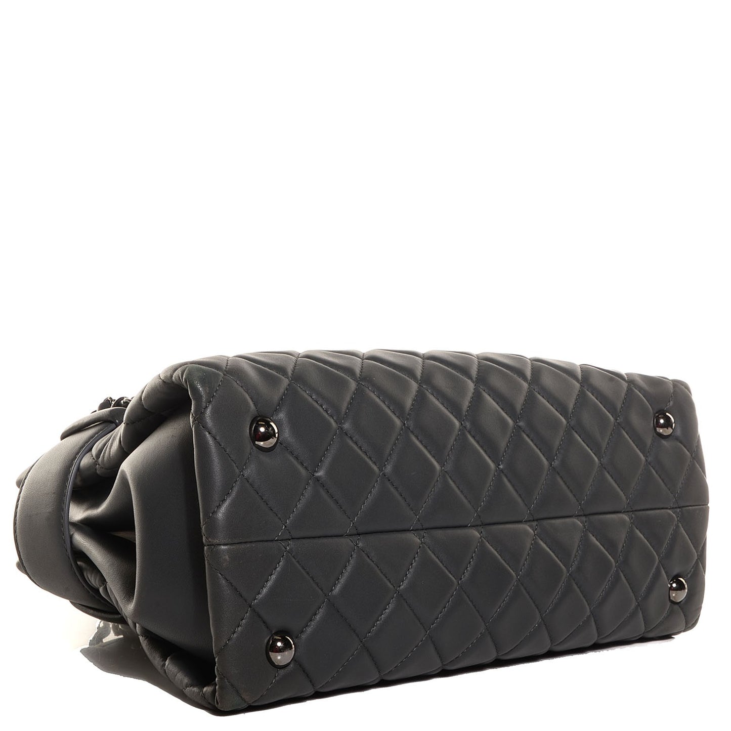 Lambskin Quilted Small Coco Loop Tote Grey