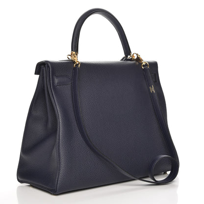 Hermes Togo Kelly Retourne 35 Bleu Nuit 4 of 34