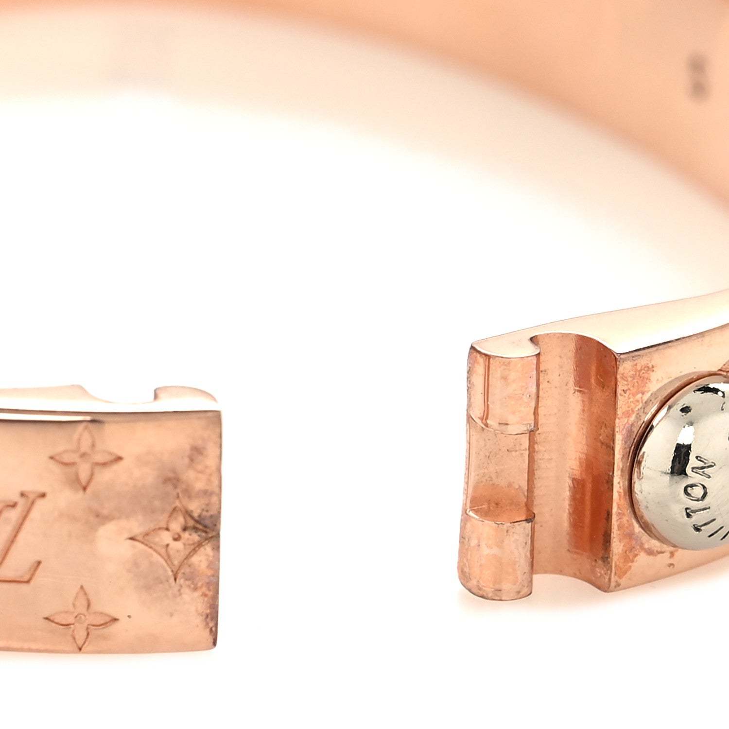 Louis Vuitton Brass Monogram Nanogram Cuff S Pink Gold 3 of 6