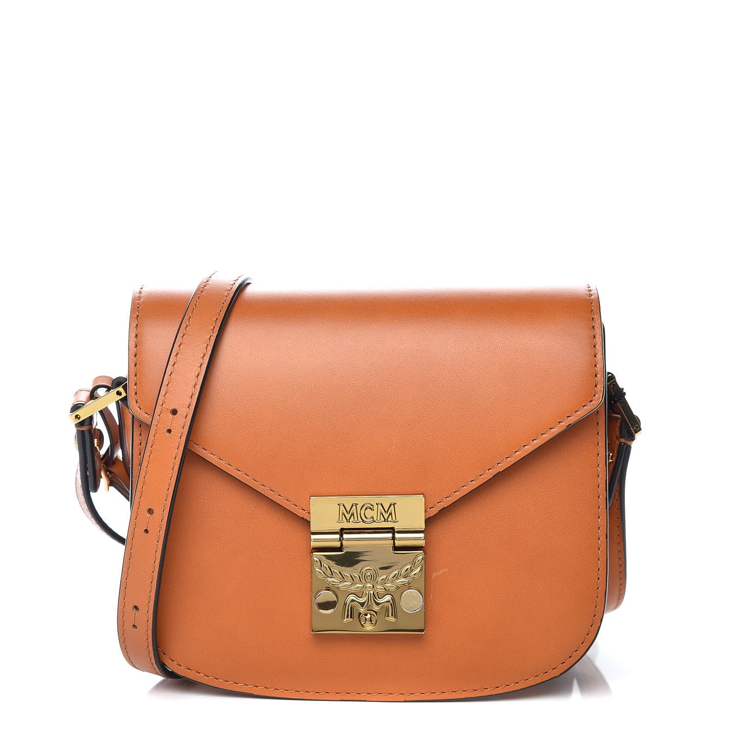 MCM Calfskin Mini Patricia Crossbody Bag Cognac 1 of 9