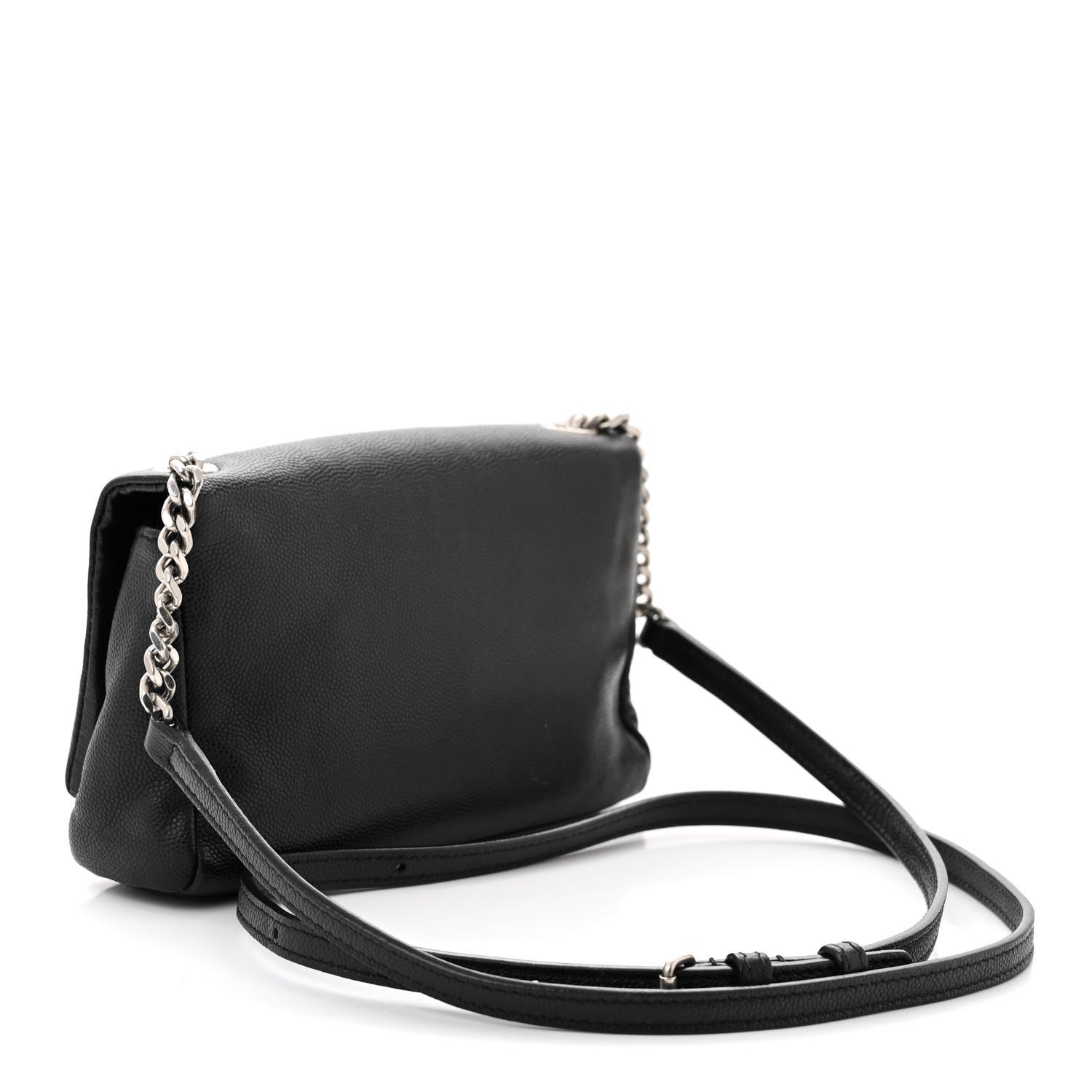 Saint Laurent Grain De Poudre Monogram Toy West Hollywood Fold-Over Bag Black 3 of 11