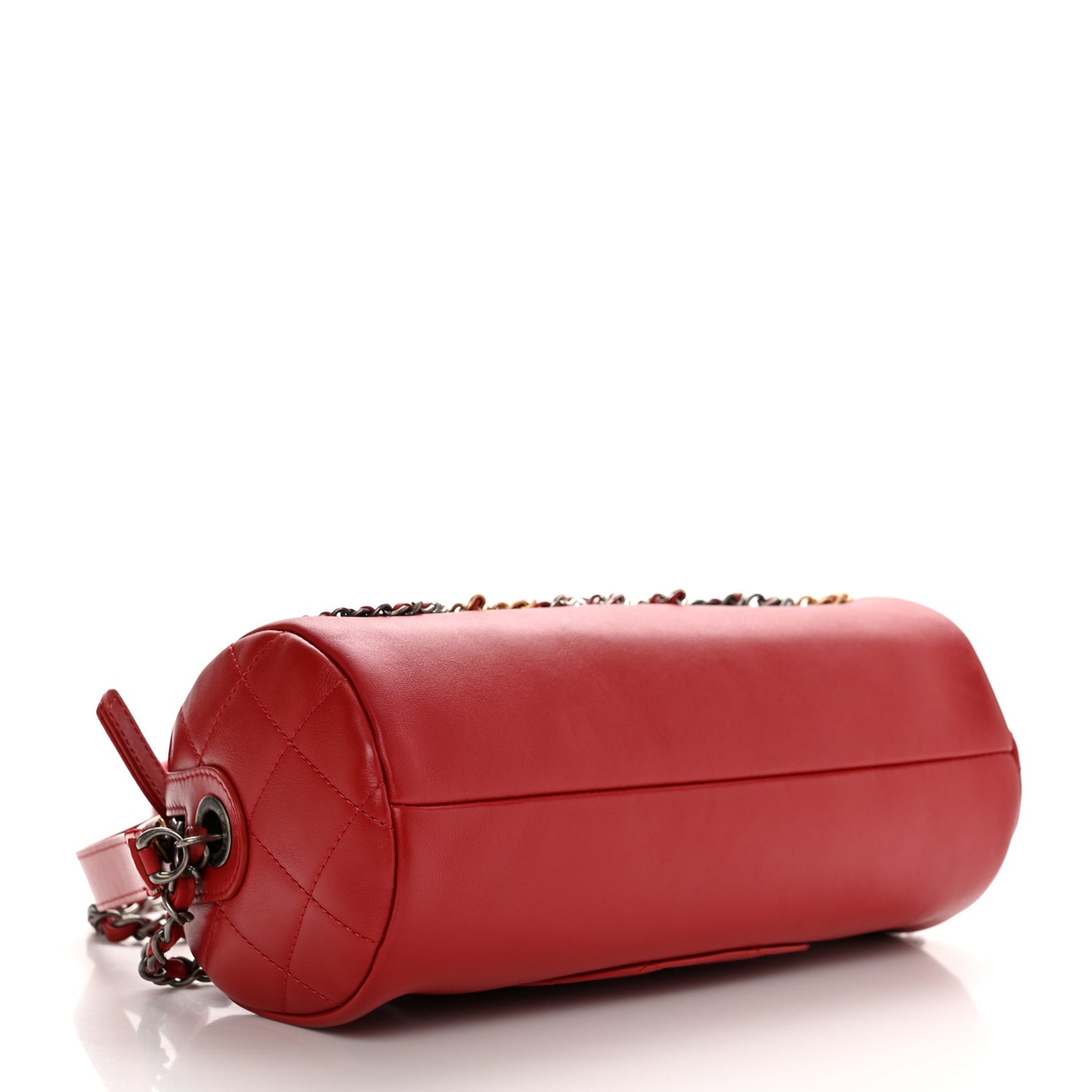 Calfskin Chain 20s Signature Bowling Bag Red