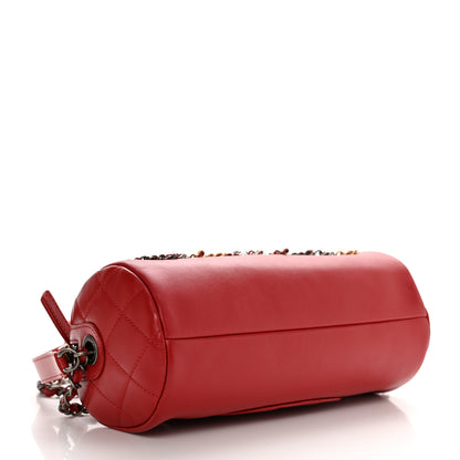Chanel Calfskin Chain 20s Signature Bowling Bag Red 4 of 10