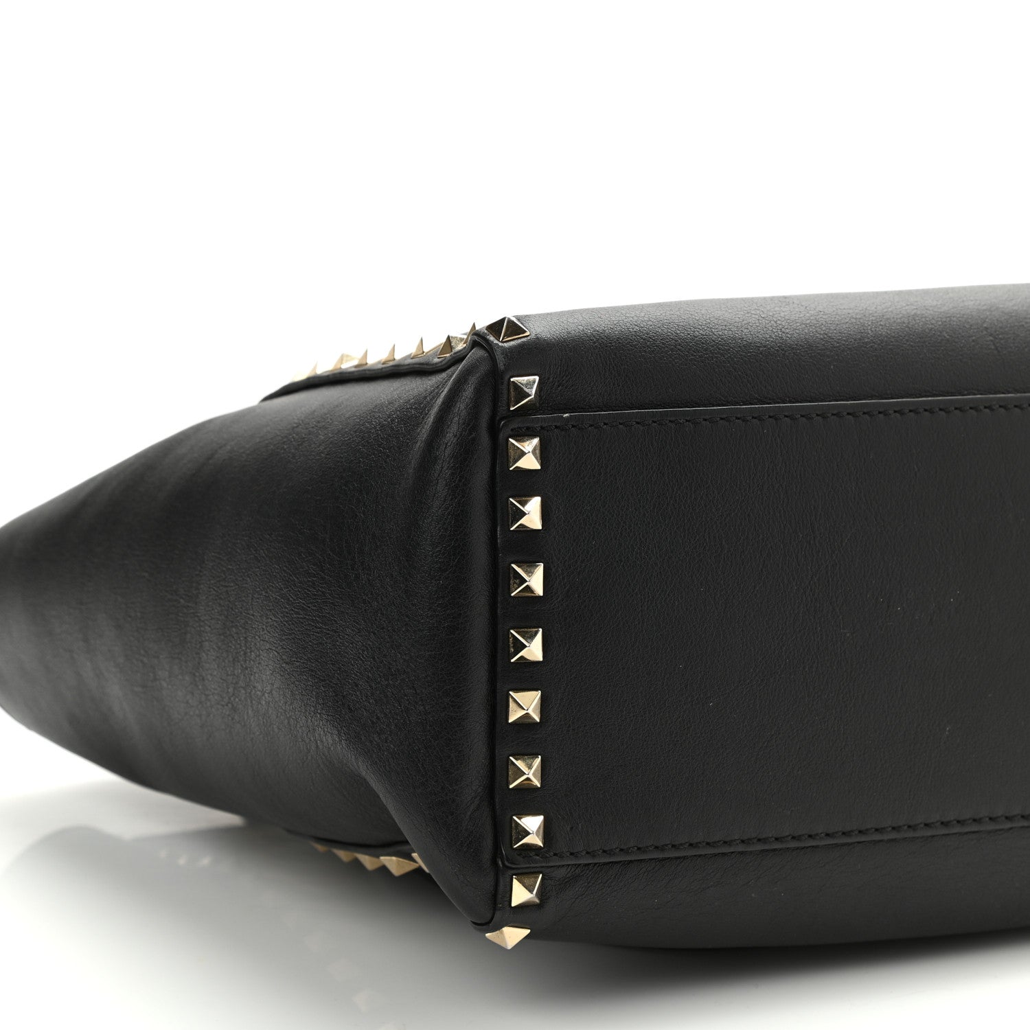 Valentino Garavani Vitello Rockstud Double Handle Tote Black 9 of 12