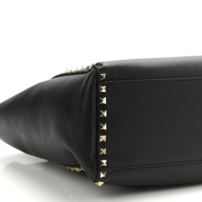 Valentino Garavani Vitello Rockstud Double Handle Tote Black 9 of 12