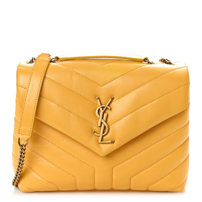 Saint Laurent Calfskin Y Quilted Monogram Small Loulou Chain Satchel Cheddar 1 of 8