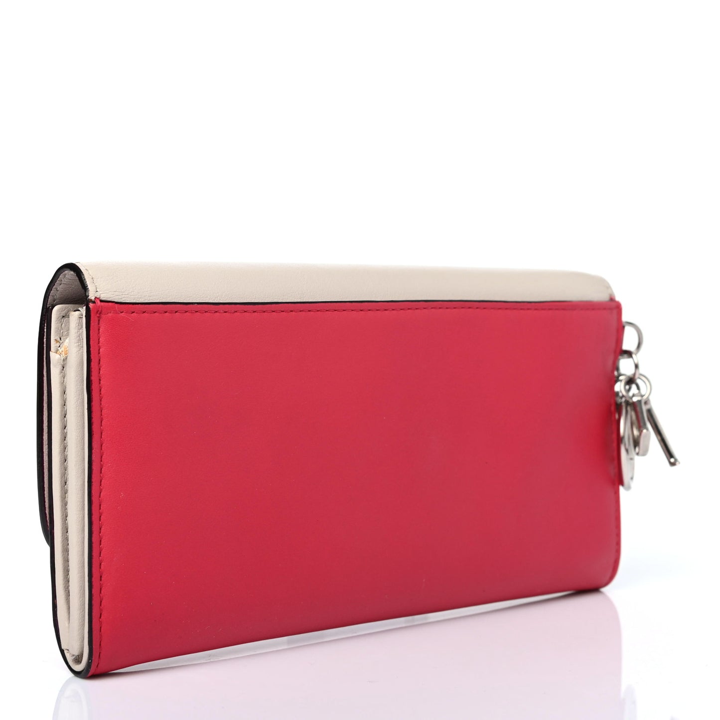 Smooth Calfskin Diorissimo Long Wallet Fuchsia White