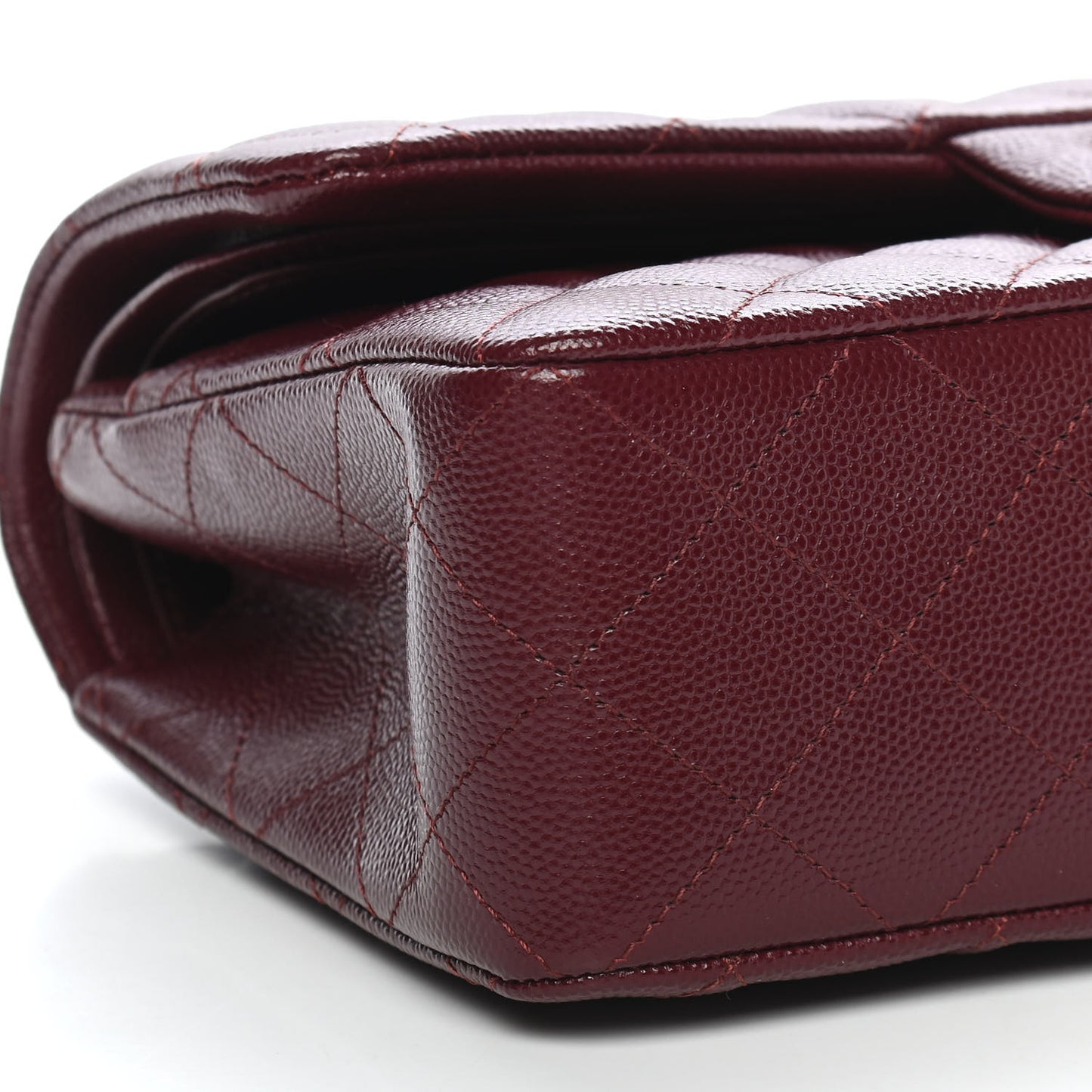 Caviar Quilted Small Double Flap Burgundy