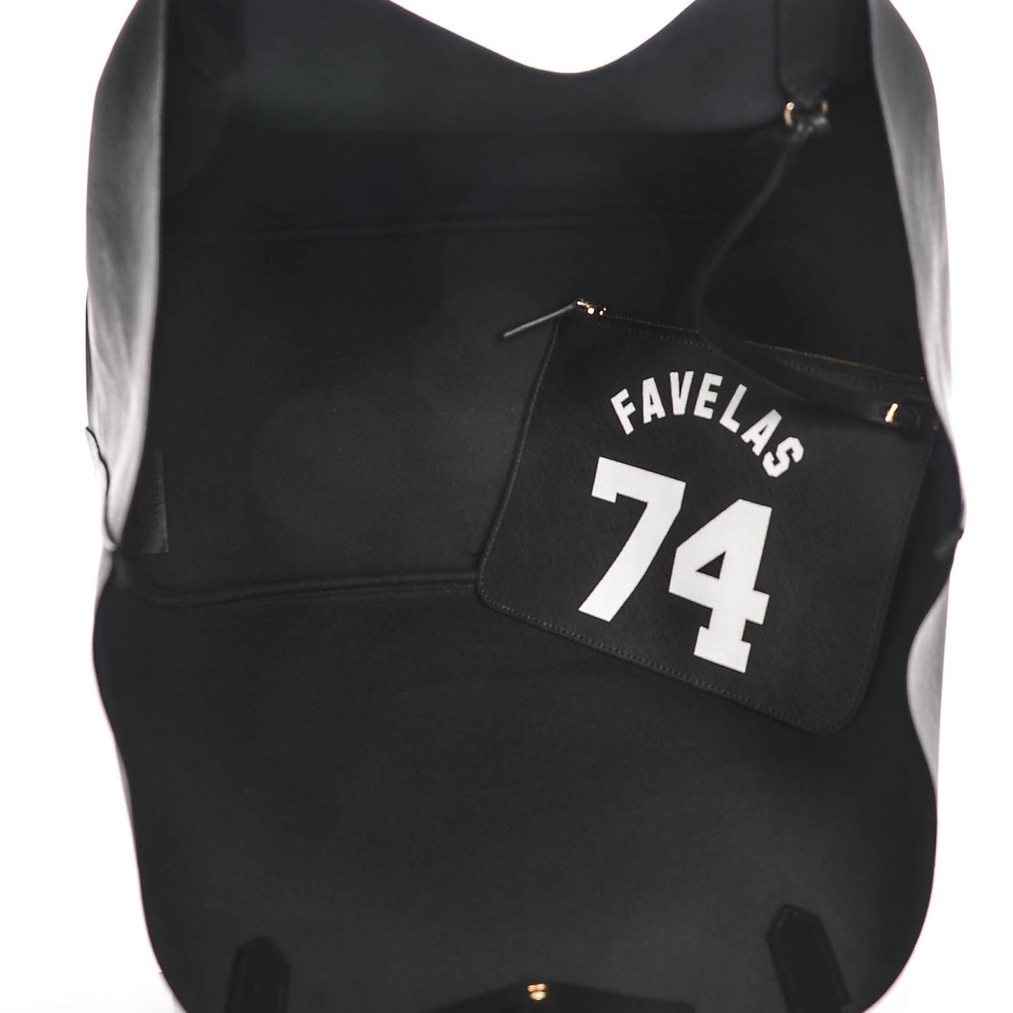 Textured Coated Canvas Favelas Large Antigona Tote Black