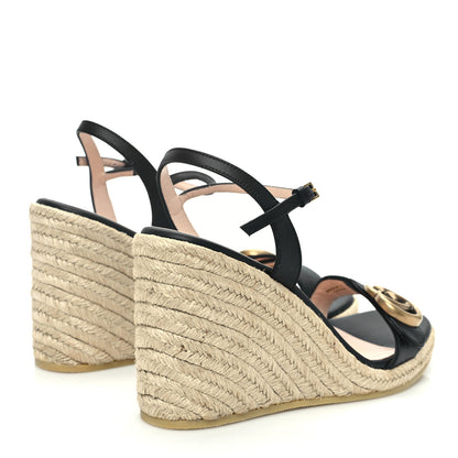 Gucci Galassia Aitana Espadrille 10/95mm Wedge Sandals 36 Black 4 of 10