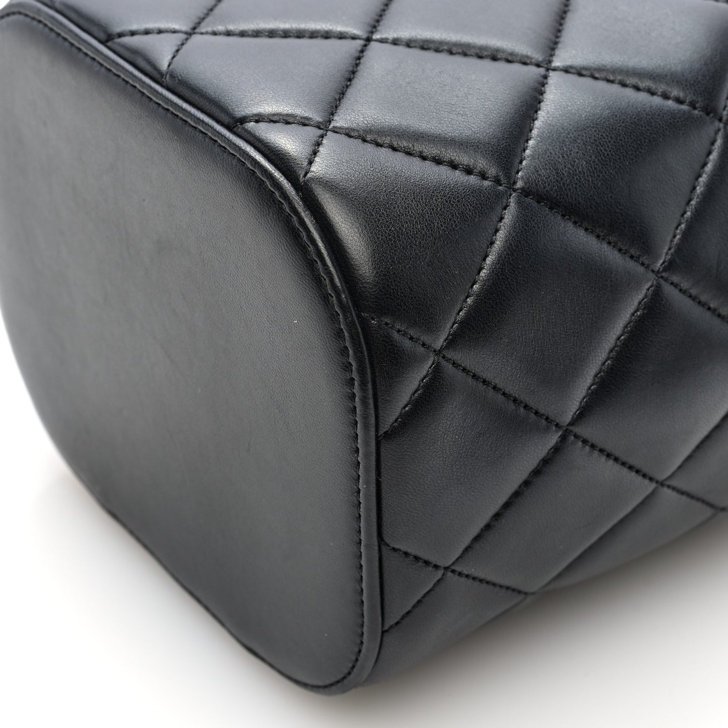 Lambskin Quilted Trendy Vanity Case Black